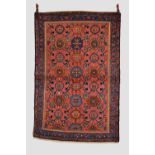 Hamadan rug, north west Persia, circa 1940s, 6ft. 5in. X 4ft. 3in. 1.96m. X 1.30m. Small re-weave to