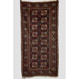Baluchi rug of Turkmen design, Khorasan, north east Persia, late 19th century, 7ft. 9in. X 3ft.