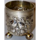 An eighteenth century German silver beaker, the rim with pricked inscription named and dated 1772,