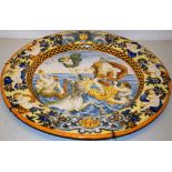 A nineteenth century Italian Majolica charger, imitating a sixteenth century Florentine example,