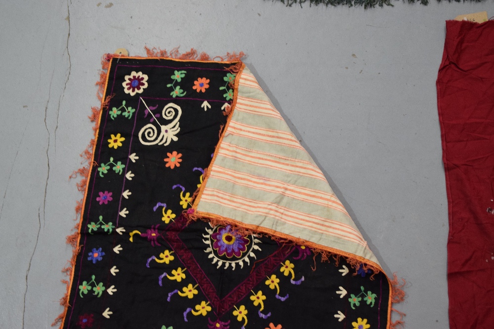 Ten small suzanis (one a fragment) by the Uzbeks of Afghanistan, circa 1930s-50s, various colours, - Image 8 of 32