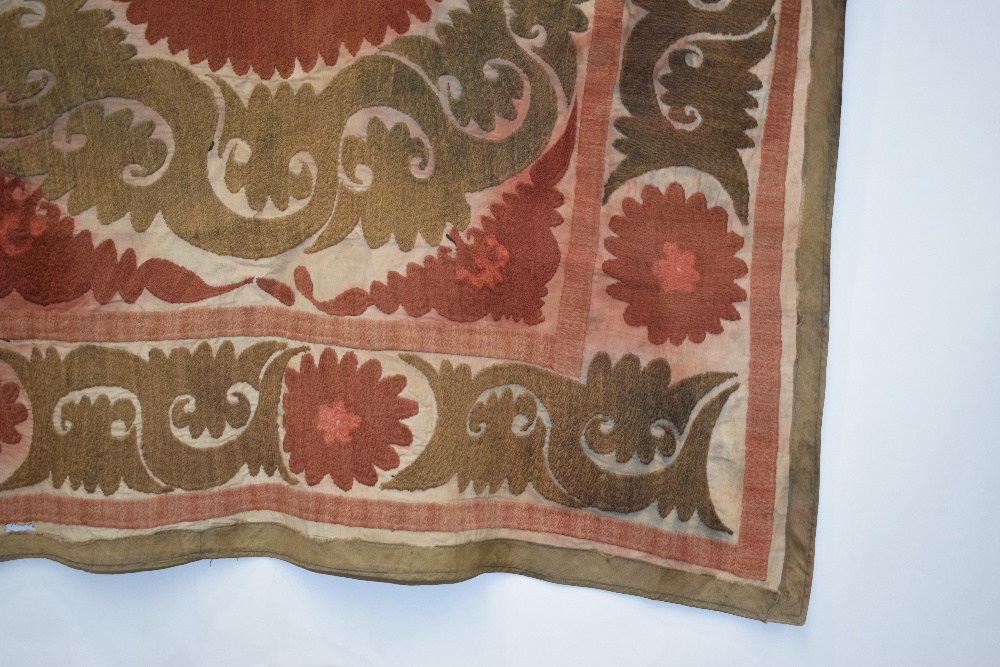 Group of six suzanis by the Uzbeks of Afghanistan, second half 20th century, cotton grounds with - Image 21 of 41