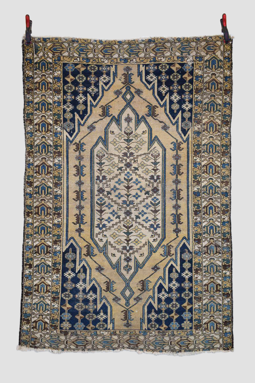 Mazlaghan rug, north west Persia, circa 1930s, 6ft. 3in. x 4ft. 2in. 1.91m. x 1.27m. Overall wear