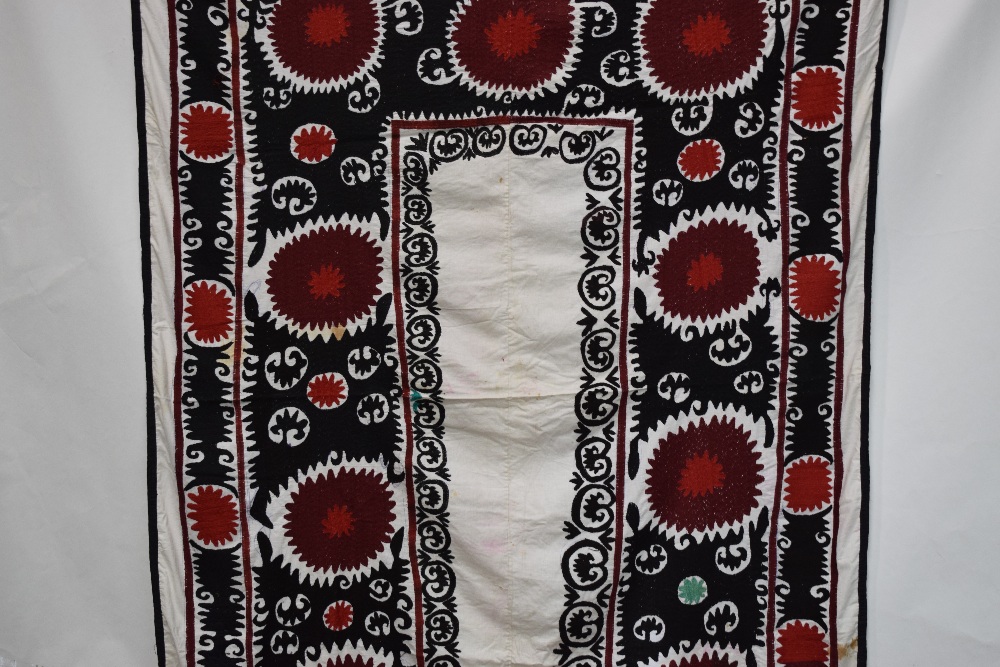 Group of six suzanis by the Uzbeks of Afghanistan, second half 20th century, cotton grounds with - Image 4 of 41