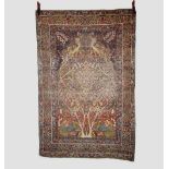 Lavar Kerman prayer rug, south east Persia, early 20th century, 6ft. 11in. X 4ft. 6in. 2.11m. X 1.