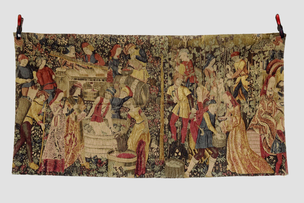 Decorative printed tapestry panel, second half 20th century, 39in. X 72in. 99cm. X 183cm.