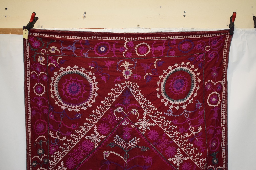 Ten small suzanis (one a fragment) by the Uzbeks of Afghanistan, circa 1930s-50s, various colours, - Image 19 of 32