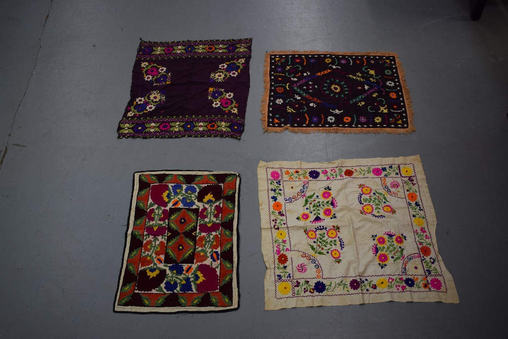 Group of seven small suzanis by the Uzbeks of Afghanistan, mid-20th century, with some wear, time - Image 10 of 19