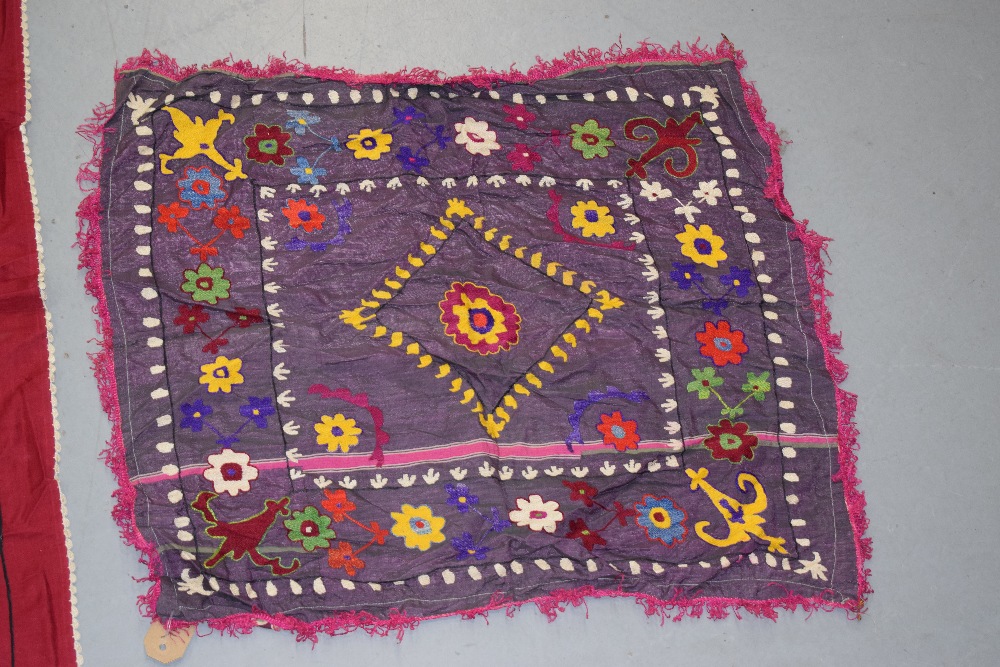 Ten small suzanis (one a fragment) by the Uzbeks of Afghanistan, circa 1930s-50s, various colours, - Image 13 of 32