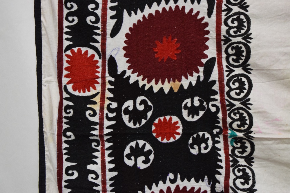 Group of six suzanis by the Uzbeks of Afghanistan, second half 20th century, cotton grounds with - Image 8 of 41