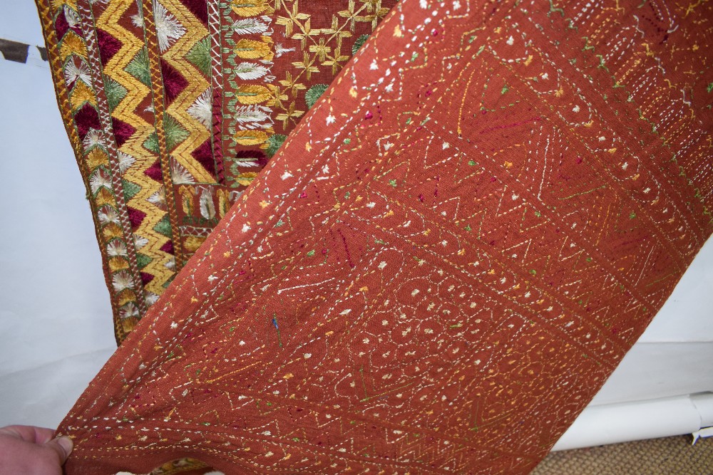 Indian pulkhari (shawl), Punjab, north India, first half 20th century, 100in. X 64in. 254cm. X - Image 7 of 10