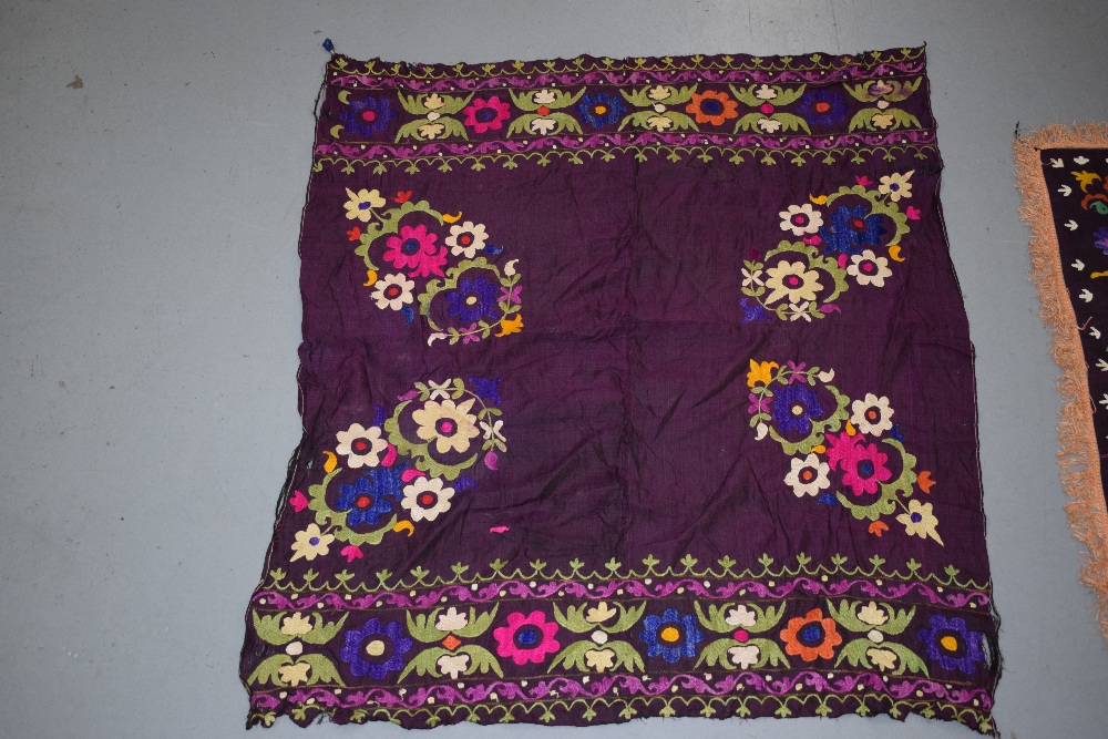 Group of seven small suzanis by the Uzbeks of Afghanistan, mid-20th century, with some wear, time - Image 12 of 19