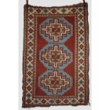 Kars Kazak rug, east Anatolia, mid-20th century, 6ft. 4in. X 4ft. 2in. 1.93m. 1.27m. Overall even