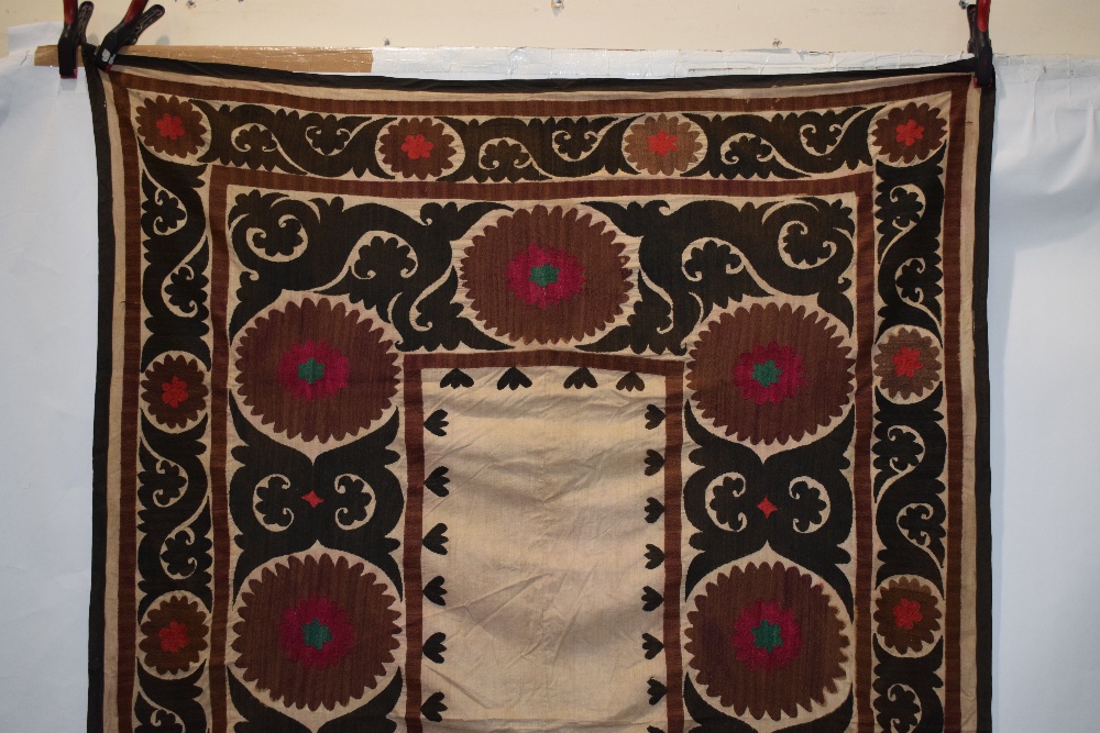 Group of six suzanis by the Uzbeks of Afghanistan, second half 20th century, cotton grounds with - Image 38 of 41