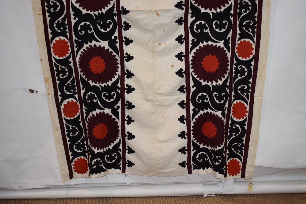 Group of six suzanis by the Uzbeks of Afghanistan, second half 20th century, cotton grounds with - Image 13 of 41