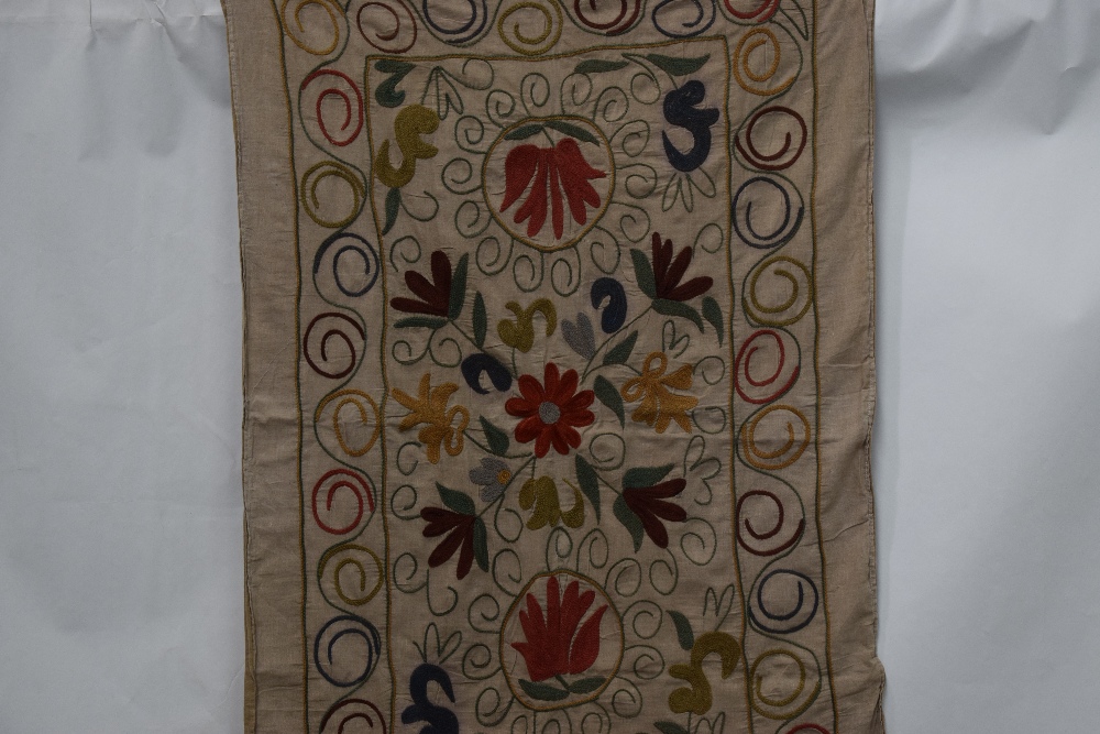 Group of six suzanis by the Uzbeks of Afghanistan, second half 20th century, cotton grounds with - Image 28 of 41