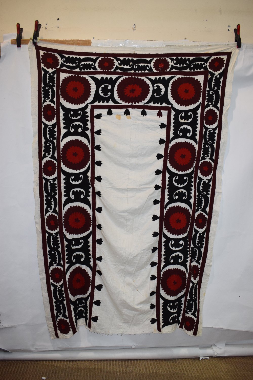 Group of six suzanis by the Uzbeks of Afghanistan, second half 20th century, cotton grounds with - Image 31 of 41