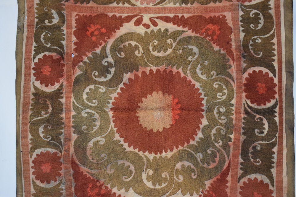 Group of six suzanis by the Uzbeks of Afghanistan, second half 20th century, cotton grounds with - Image 19 of 41