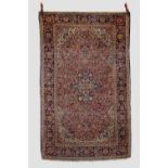 Kashan rug, west Persia, circa 1920s-30s 6ft. 9in. X 4ft. 3in. 2.05m. x 1.30m. Overall even wear;