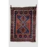 Afshar rug, Kerman area, south east Persia, circa 1940s-50s, 6ft. 8in. X 4ft. 11in. 2.03m. X 1.