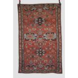Hamadan rug, north west Persia, circa 1920s, 6ft. 3in. X 3ft. 11in. 1.91m. X 1.20m. Overall wear