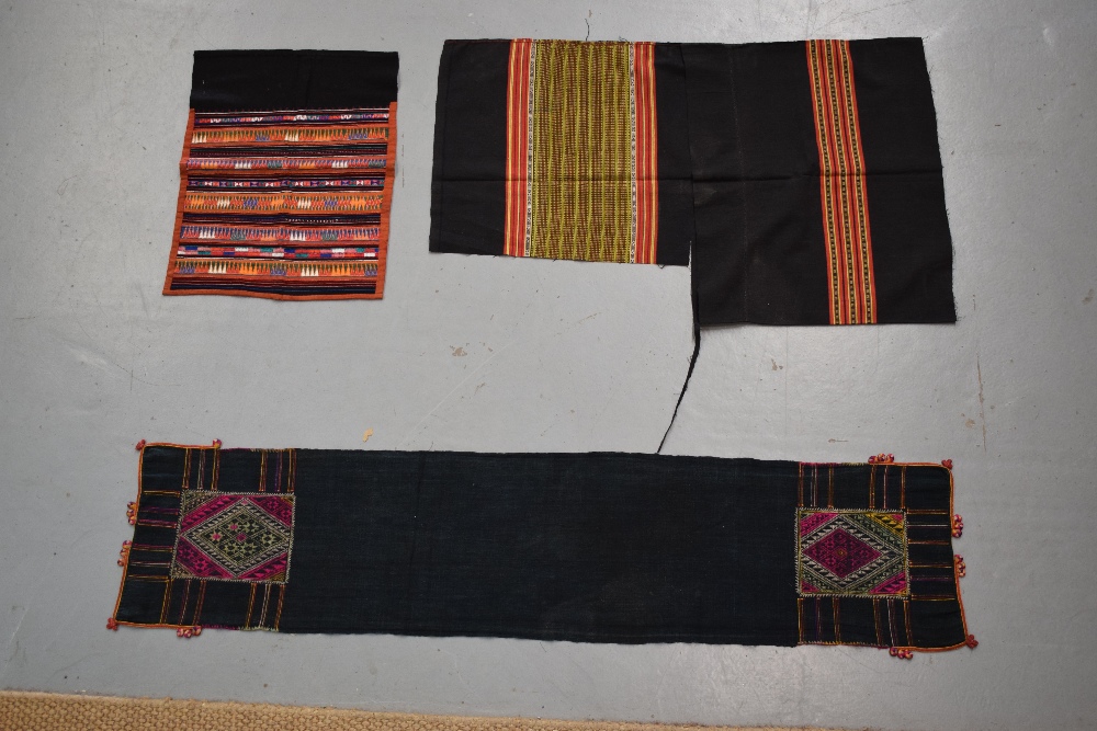 Embroidered and appliqued headcloth from Chiang Mai, north Thailand tribe, Akha, 24in. X 18in. 61cm. - Image 2 of 11