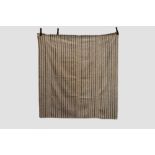 Mianeh white and dark brown striped cotton palas, circa 1940s-50s, 6ft. 3in. X 6ft. 1.91m. X 1.