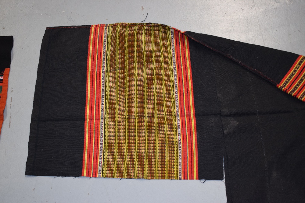 Embroidered and appliqued headcloth from Chiang Mai, north Thailand tribe, Akha, 24in. X 18in. 61cm. - Image 9 of 11