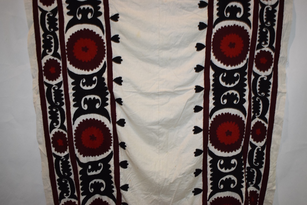 Group of six suzanis by the Uzbeks of Afghanistan, second half 20th century, cotton grounds with - Image 33 of 41