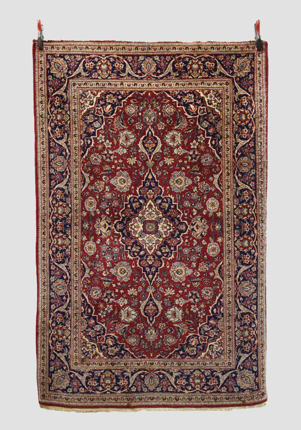 Kashan rug, west Persia, circa 1940s-50s, 6ft. 10in. X 4ft. 4in. 2.08m. x 1.32m. Slight loss to