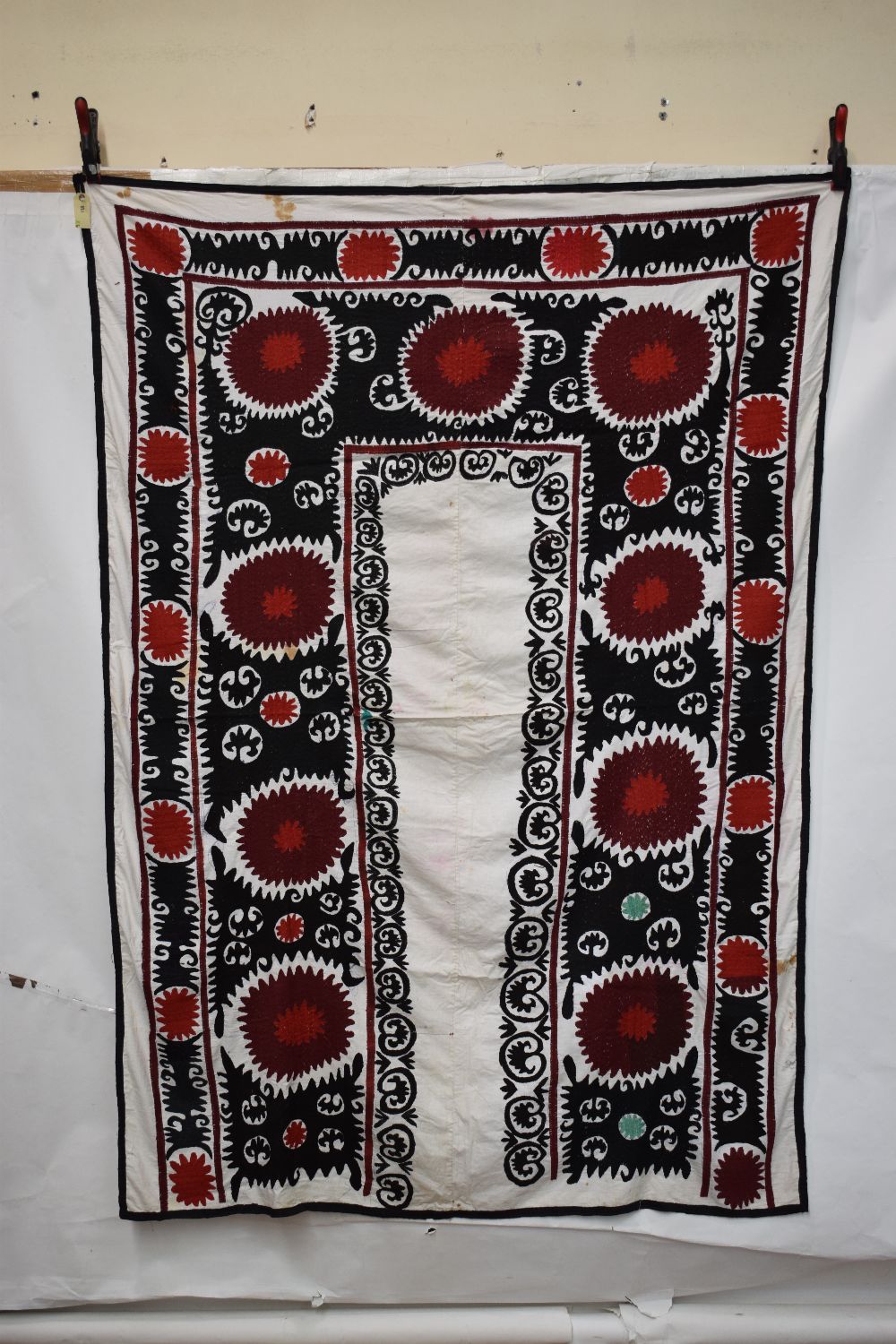 Group of six suzanis by the Uzbeks of Afghanistan, second half 20th century, cotton grounds with - Image 2 of 41