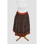 Bishnoi traditional skirt, Western Thar Desert, Rajasthan, north west India, circa 1950s, brown