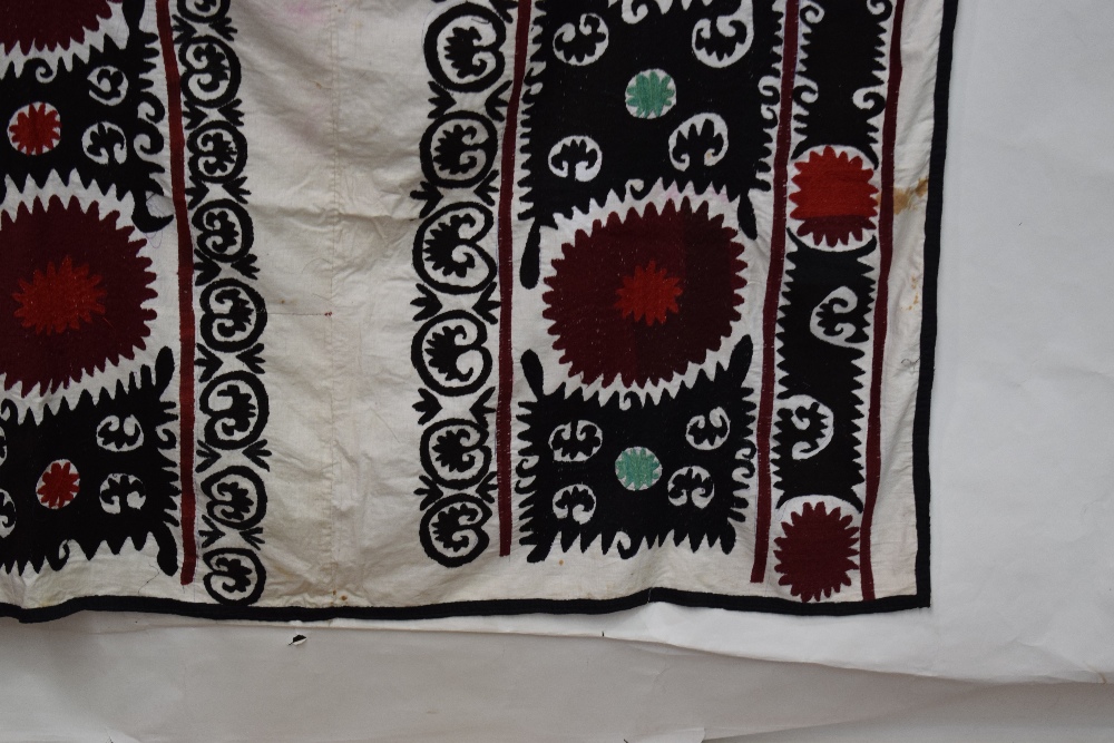 Group of six suzanis by the Uzbeks of Afghanistan, second half 20th century, cotton grounds with - Image 6 of 41