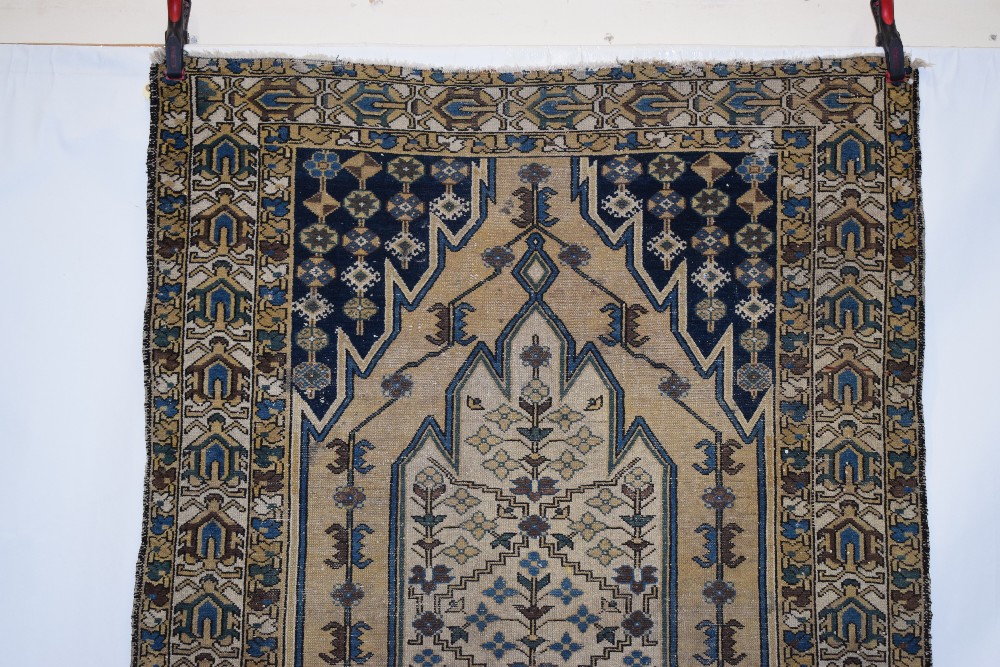 Mazlaghan rug, north west Persia, circa 1930s, 6ft. 3in. x 4ft. 2in. 1.91m. x 1.27m. Overall wear - Image 6 of 12