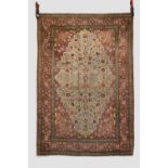 Fine Hereke silk rug, signed, south west Anatolia, mid-20th century, 5ft. X 3ft. 5in. 1.52m. X 1.