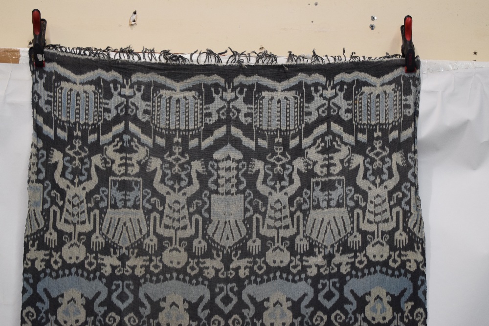 Three Indonesian textiles comprising:Two ikat hingii kombu (man's mantle), Sumba, east Indonesia, - Image 3 of 19