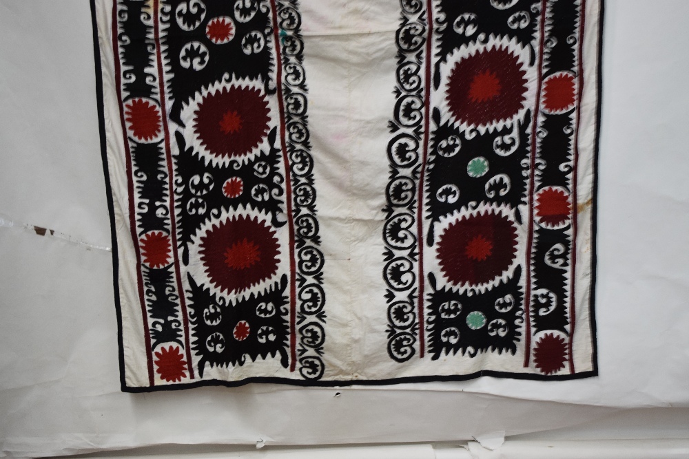 Group of six suzanis by the Uzbeks of Afghanistan, second half 20th century, cotton grounds with - Image 5 of 41