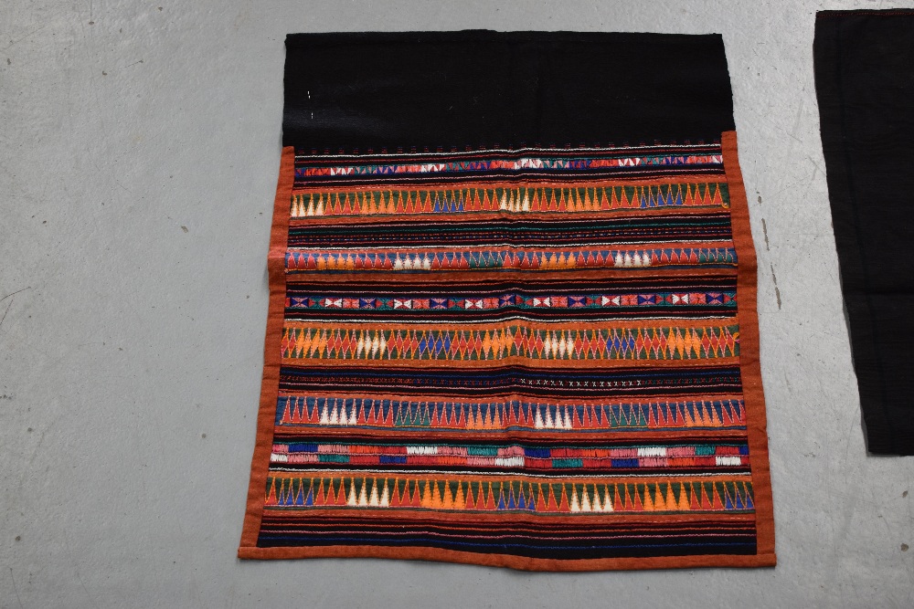 Embroidered and appliqued headcloth from Chiang Mai, north Thailand tribe, Akha, 24in. X 18in. 61cm. - Image 3 of 11