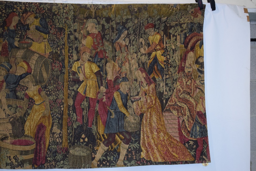 Decorative printed tapestry panel, second half 20th century, 39in. X 72in. 99cm. X 183cm. - Image 4 of 6