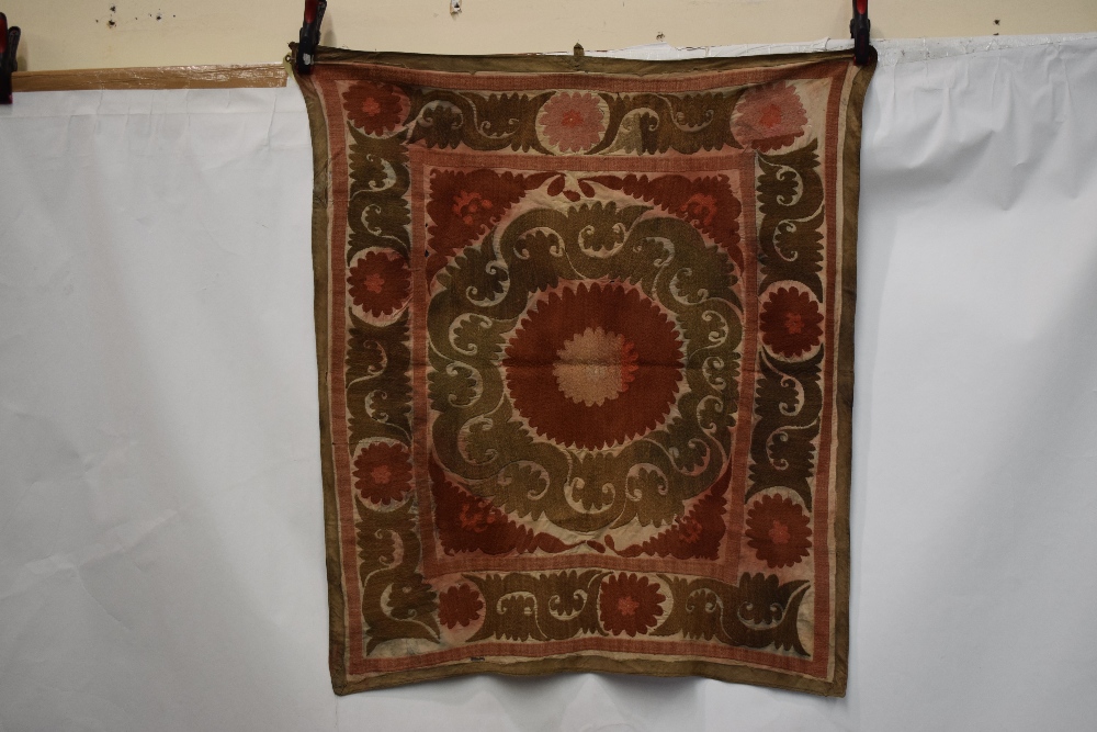 Group of six suzanis by the Uzbeks of Afghanistan, second half 20th century, cotton grounds with - Image 17 of 41