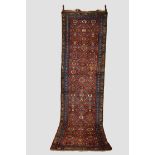 Attractive Bakshaish runner, north west Persia, circa 1930s, 11ft. X 3ft. 3in. 3.35m. X 1m. Dark