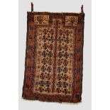 Baluchi prayer rug, Khorasan, north east Persia, late 19th century, 4ft. 6in. X 3ft. 3in. 1.37m. X