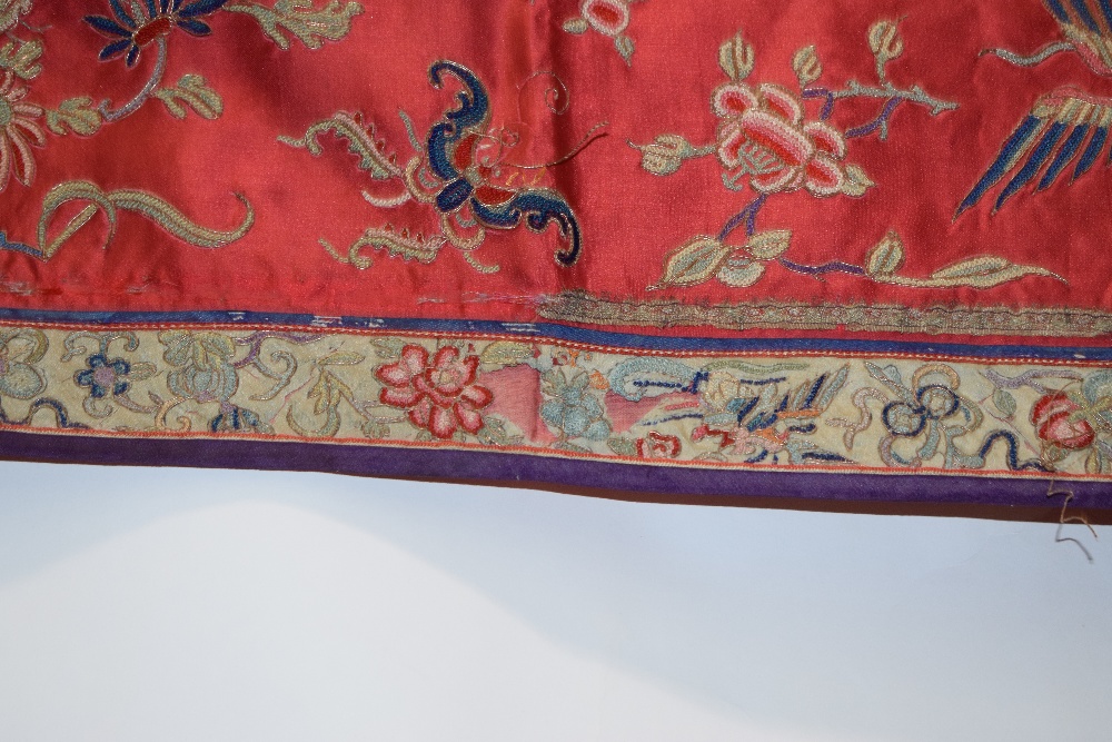 Chinese silk embroidered long panel, possibly an altar frontal, late 19th/early 20th century, - Image 6 of 11