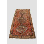 Kelleh carpet, probably Caucasian, with remains of inscription and date to top of field, late 19th/