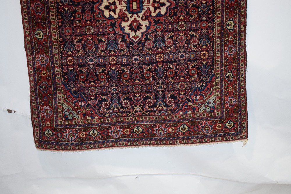 Hamadan rug, north west Persia, circa 1940s-50s, 6ft. 3in. X 5ft. 1.91m. X 1.52m. Dark blue field - Image 4 of 6