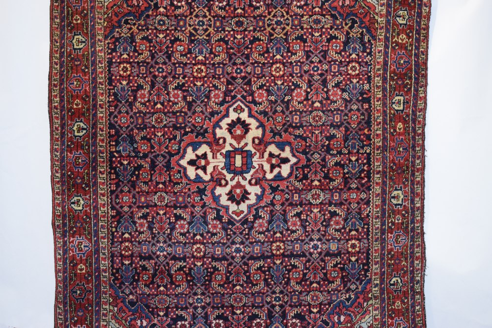 Hamadan rug, north west Persia, circa 1940s-50s, 6ft. 3in. X 5ft. 1.91m. X 1.52m. Dark blue field - Image 3 of 6