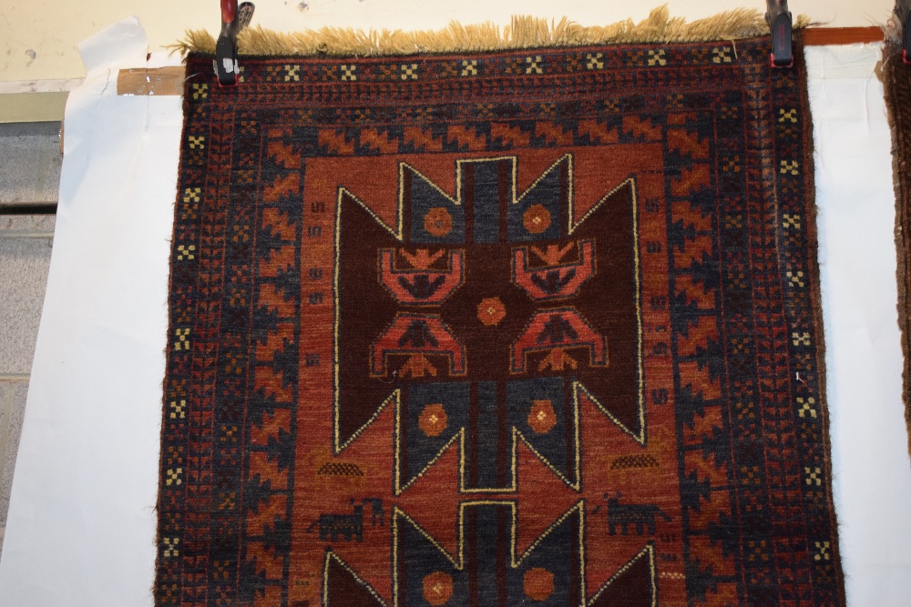 Two Baluchi rugs, north Afghanistan, second half 20th century, the first, 4ft. 6in. X 2ft. 11in. 1. - Image 3 of 13