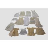 Collection of 22 baby gowns and dresses, variously white cotton and silk, net, broderie anglaise,