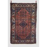 Hamadan rug, north west Persia, circa 1940s-50s, 6ft. 7in. X 4ft. 4in. 2.01m. X 1.32m. Slight loss
