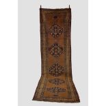 Bijar runner, north west Persia, early 20th century, 14ft. 3in. X 3ft. 9in. 4.34m. X 1.14m.